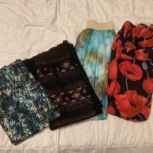 NWOT Bundle 3 Skirts (blue/green mesh sold), RW&Co, Winners, H&M, Xs